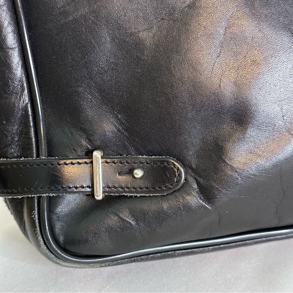 John Romain 60s Vintage Black Leather Handbag From Estate Old Money Quiet Luxury - Picture 4 of 15